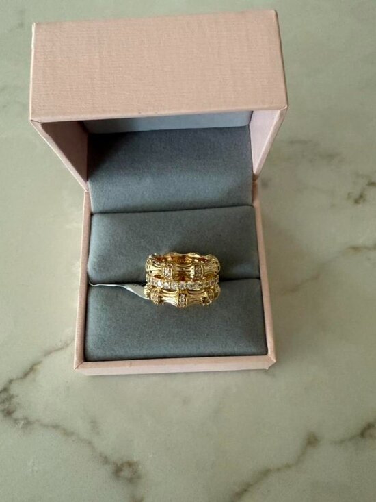 Michael Aram Jewelry - Anabel Aram Gold Bamboo Stack Ring size 5